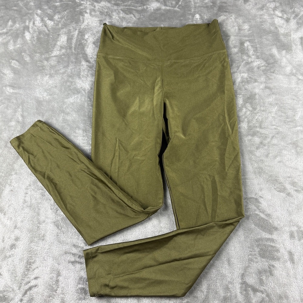 Patrick J. Leggings Womens Medium Olive Green High Rise Shimmer EUC